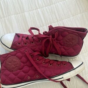 Maroon quilted converse